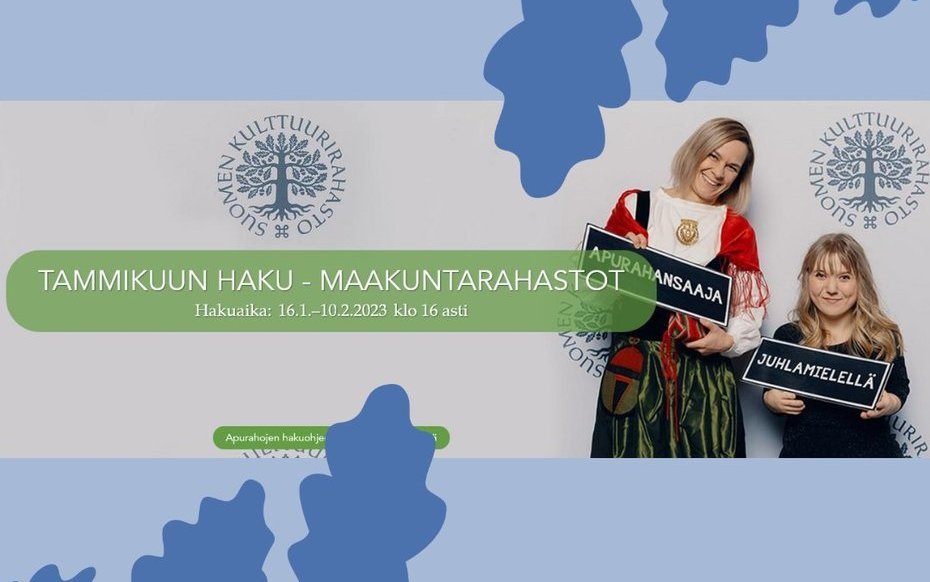 Suomen Kulttuurirahaston Pirkanmaan rahaston vuoden 2023 apurahat ovat haettavina 10.2.2023 klo 16 saakka